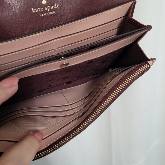 Kate Spade Kerri Small Flap Wallet On A String /Cherrywood - Picture 8 of 16